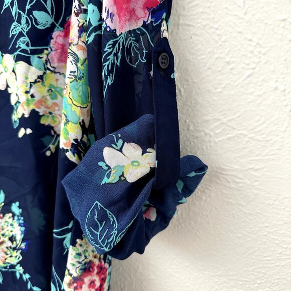 KUT From the Kloth Chiffon Floral Print Blouse - Picture 8 of 12